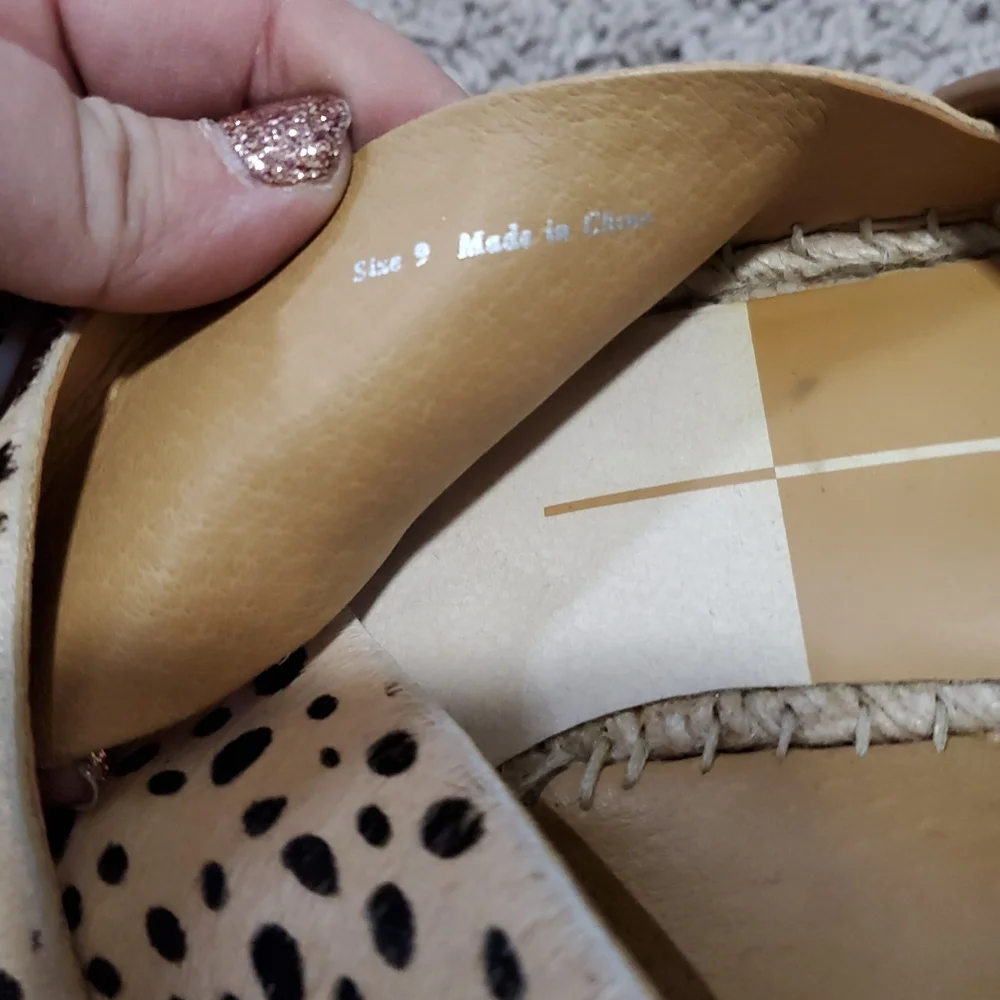 Dolce Vita Leopard Print Espadrille Wedge Sandals Size 9